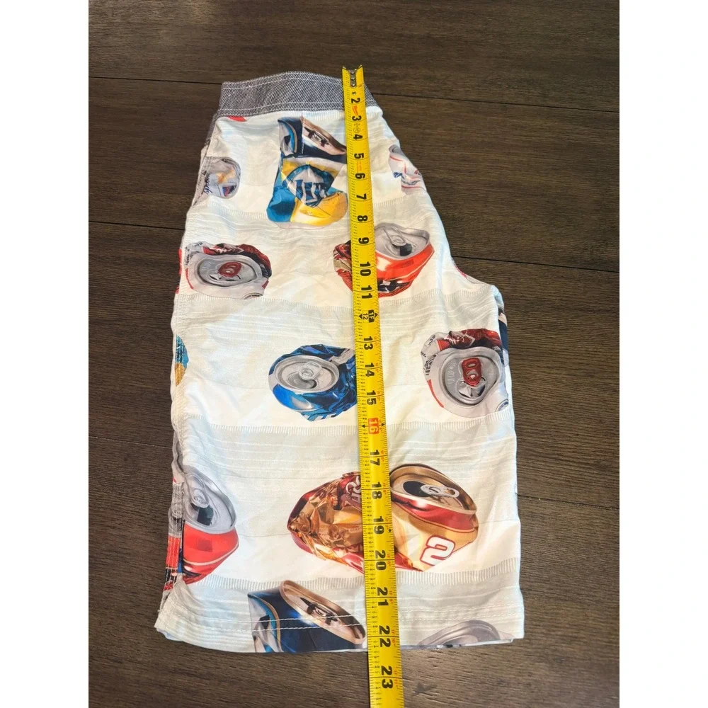 O'Neill Mens Board Shorts Size 30 Crushed‎ Soda Beer Can Print Swim Trunks Grey